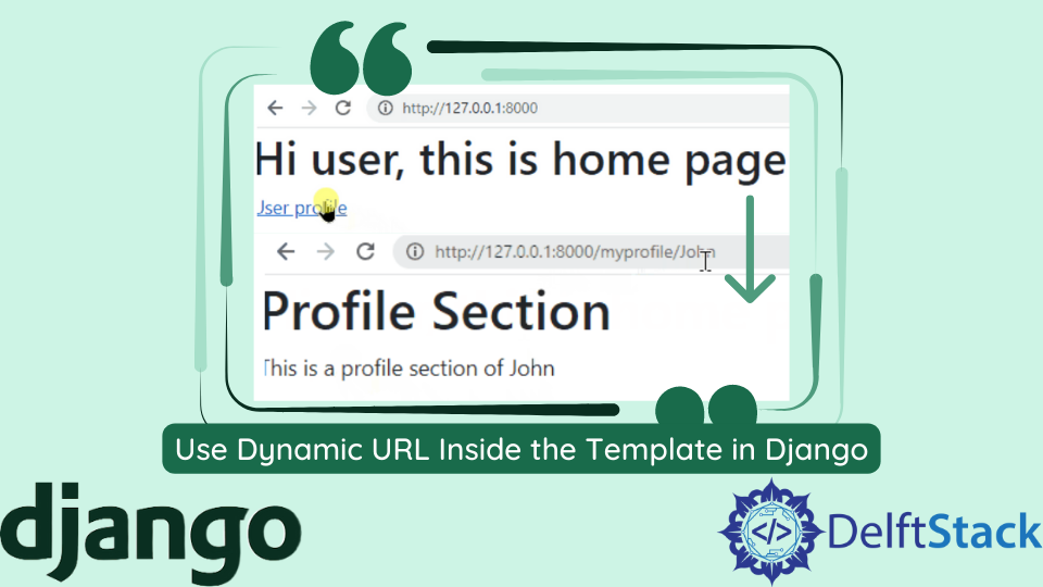 Django のテンプレート内で動的 URL を使用する Delft スタック